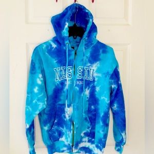 HOODIE HOODED SWEATSHIRT UNISEX Tie Dye Blue